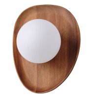 Wandleuchte Akazie Glas Kugel Metall G9 B:20 cm OSRAM