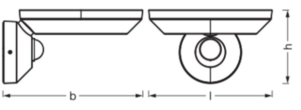 LED Wandleuchte Sensor Dunkelgrau Alu 3000 K IP65 OSRAM