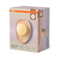Wandleuchte Wei&szlig; Holz Glas G9 H:26 cm modern OSRAM