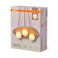 Hängelampe Weiß Holz Glas G9 L:50 cm modern OSRAM