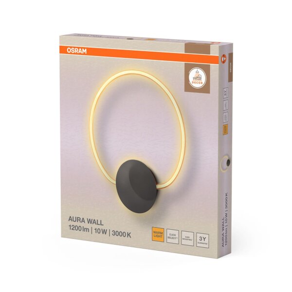 LED Wandleuchte Metall Dunkelgrau 3000 K 36,7 cm OSRAM