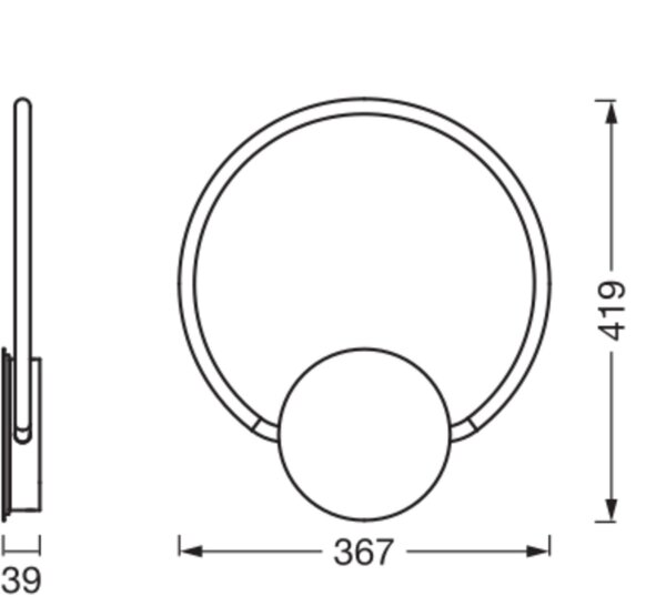 LED Wandleuchte Metall Dunkelgrau 3000 K 36,7 cm OSRAM