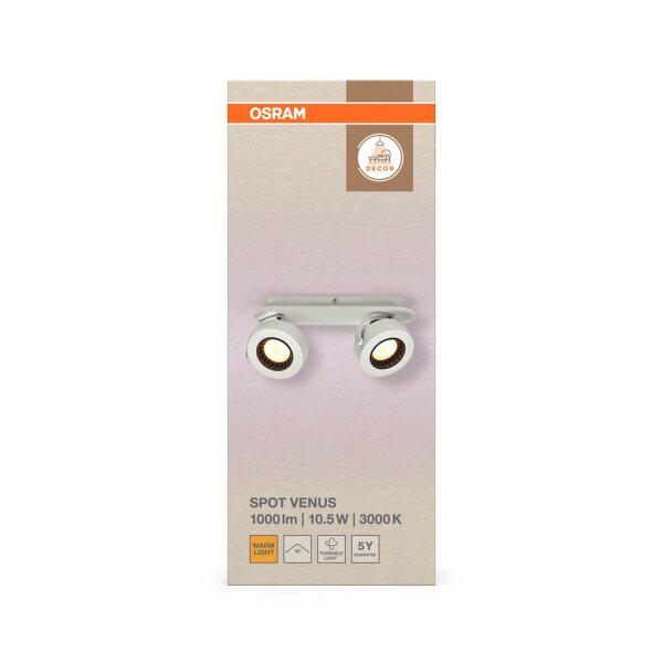 LED Deckenstrahler schwenkbar Weiß Metall 3000 K OSRAM