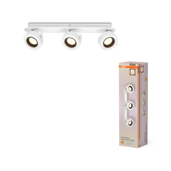 LED Deckenstrahler verstellbar Weiß Metall 3000 K OSRAM