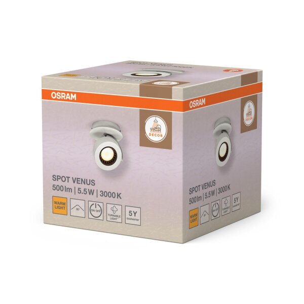 LED Deckenspot schwenkbar Weiß 3000 K H:12 cm OSRAM