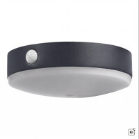LED Solar Deckenleuchte Sensor Schwarz Alu 3000K IP44