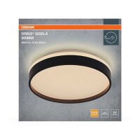 LED Deckenleuchte Schwarz Metall 3000K Ø30cm rund...