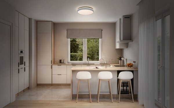 LED Deckenleuchte Silber Metall 3000K rund Ø30cm OSRAM