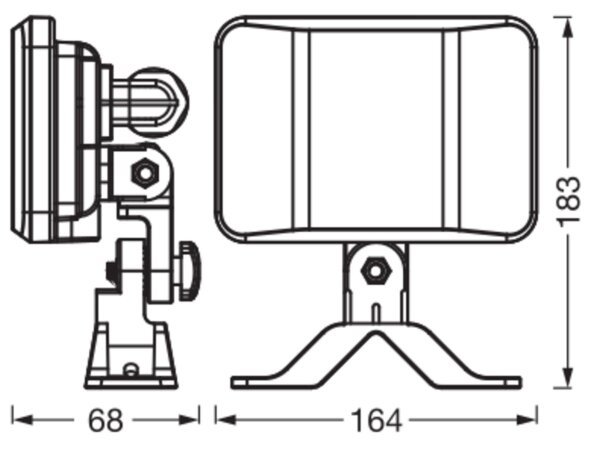 LED Außenstrahler Schwarz Alu 4000 K IP65 B:16 cm OSRAM