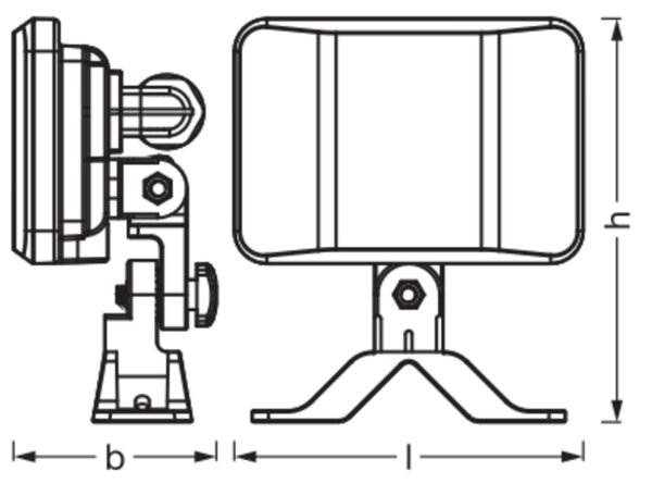 LED Außenstrahler Schwarz Alu 4000K IP65 B:13,1cm OSRAM