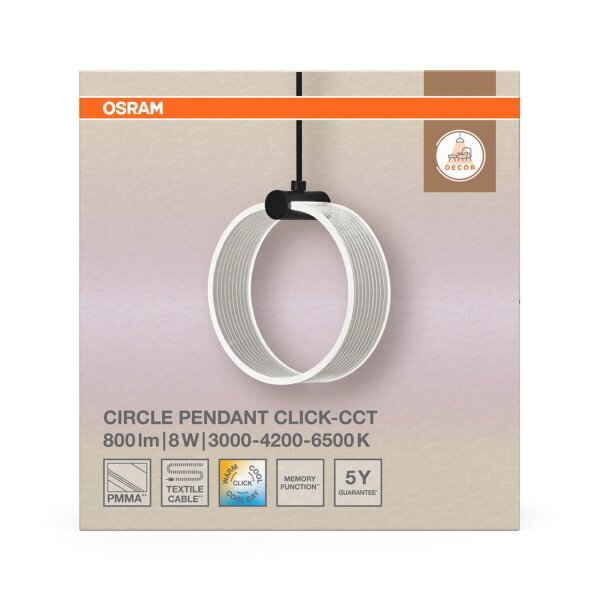 LED Pendelleuchte CCT Schwarz Metall L:15 cm OSRAM