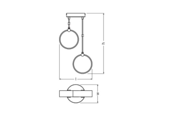 LED Hängelampe CCT 2-flammig Schwarz Metall OSRAM