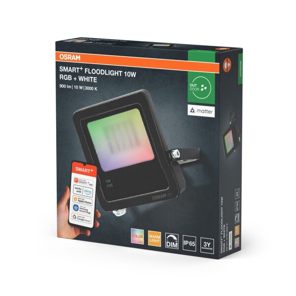 LED Außenlampe Smart RGBW Grau Alu Glas IP65 OSRAM