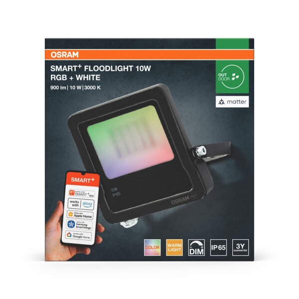 LED Außenlampe Smart RGBW Grau Alu Glas IP65 OSRAM