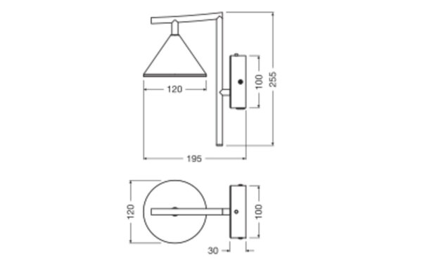 LED Wandleuchte Schwarz 3000 K B:12 cm Metall OSRAM