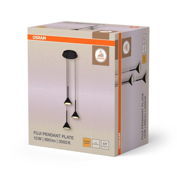 LED Hängelampe Metall Schwarz 3000 K Ø29cm modern OSRAM