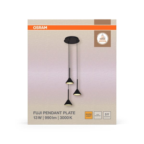 LED Hängelampe Metall Schwarz 3000 K Ø29cm modern OSRAM