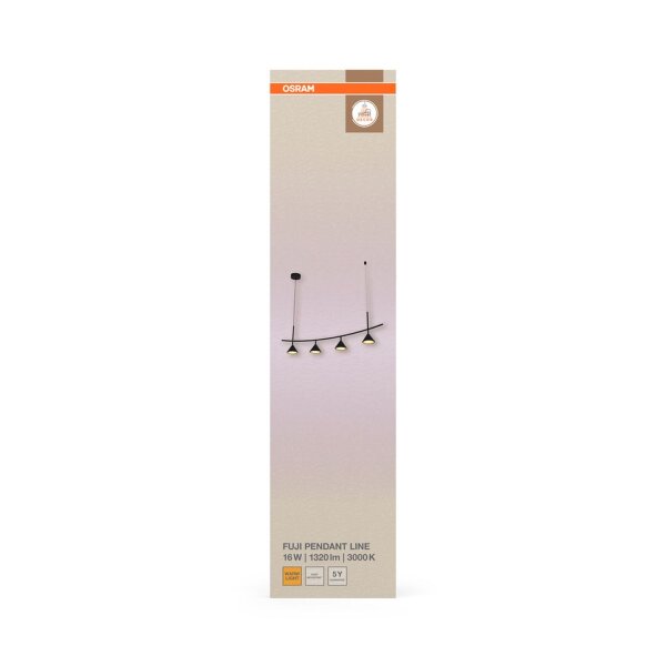 LED Pendelleuchte Schwarz Metall 3000 K 120,5 cm OSRAM