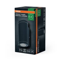 Wandlampe Up Down Alu IP44 GU10 H:20 cm modern OSRAM