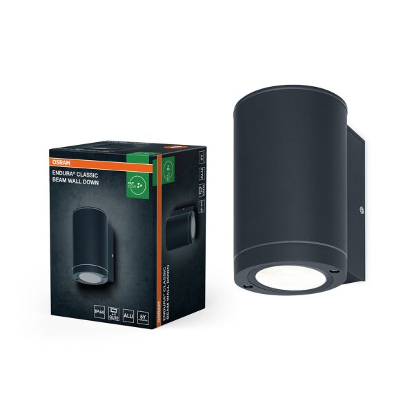 Up Down Wandlampe Alu Anthrazit IP44 GU10 H:14,6 cm