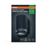 Wandlampe Dunkelgrau Alu Glas IP44 GU10 H:16 cm OSRAM