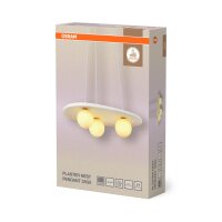 Pendelleuchte Gips Glas Weiß G9 L:50 cm blendarm OSRAM