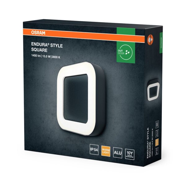 LED Wandleuchte Anthrazit Alu 3000 K IP54 OSRAM