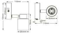 Strahler schwenkbar flexibel Schwarz Metall GU10 OSRAM