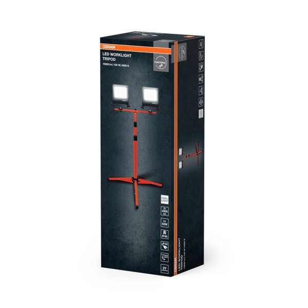 LED Arbeitsleuchte schwenkbar Orange Metall IP65 180 cm