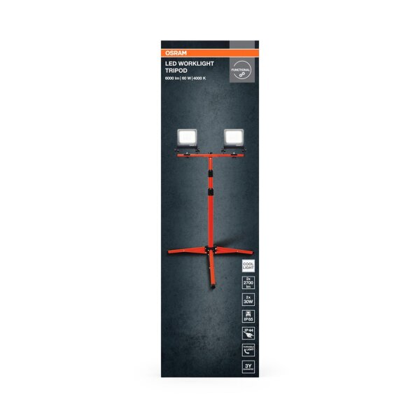 LED Arbeitsleuchte verstellbar Orange Metall IP65 175cm