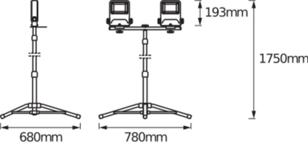 LED Arbeitsleuchte verstellbar Orange Metall IP65 175cm