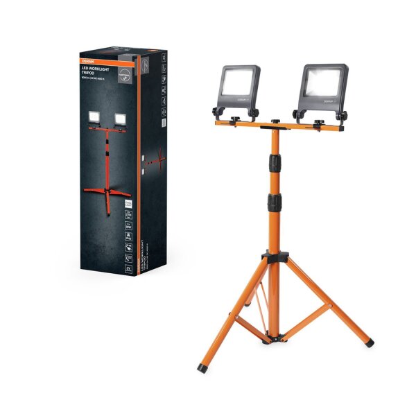 LED Arbeitsleuchte verstellbar Orange Metall IP65 175cm
