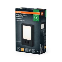 LED Wandlampe Sensor Alu 3000 K IP44 B:15 cm OSRAM