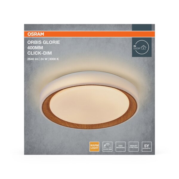 LED Deckenlampe Click-DIM Weiß 3000K rund Ø39,5cm OSRAM