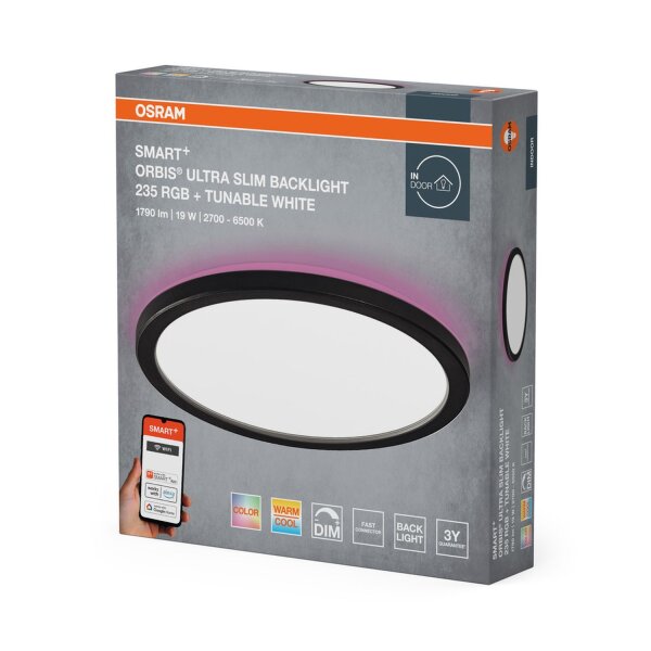 LED Deckenlampe dimmbar Smart+ TW Schwarz Ø23,5cm OSRAM