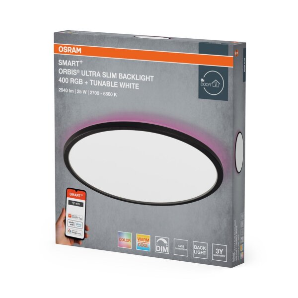 LED Deckenleuchte dimmbar RGB Smart+ TW Schwarz OSRAM