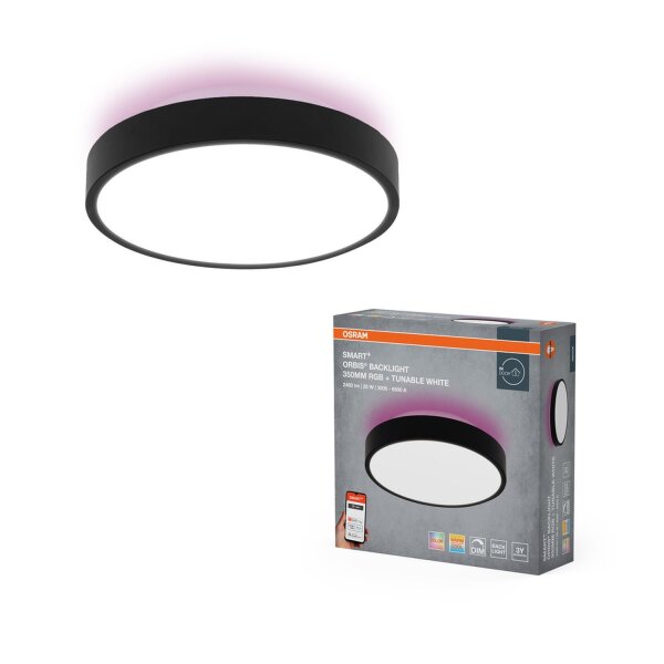 LED Deckenleuchte dimmbar Smart+ TW Schwarz Ø35cm OSRAM