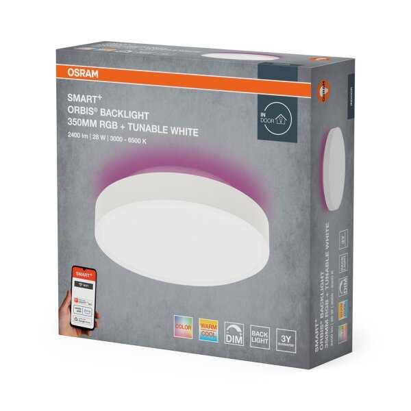 LED Deckenlampe dimmbar RGB Smart+ TW Weiß Ø35cm OSRAM