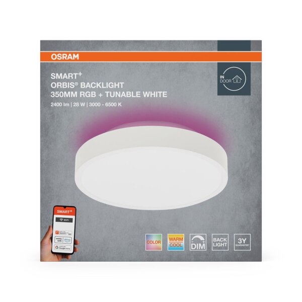 LED Deckenlampe dimmbar RGB Smart+ TW Weiß Ø35cm OSRAM