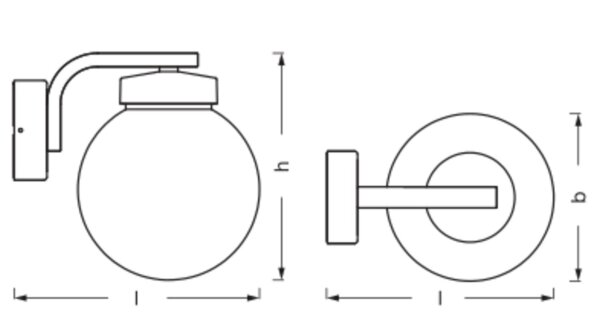 Wandleuchte Dunkelgrau Alu IP54 E27 H:27 cm OSRAM