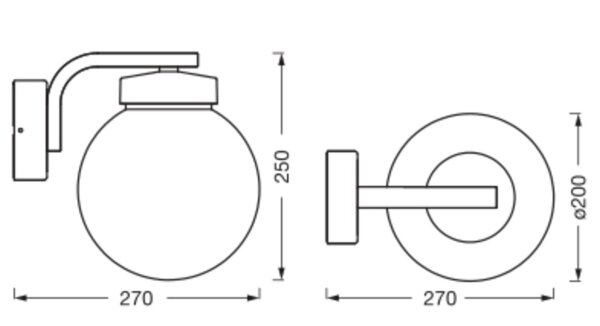 Wandleuchte Dunkelgrau Alu IP54 E27 H:27 cm OSRAM