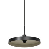 Pendelleuchte Schwarz Stahl Beige E27 rund &Oslash;40 cm OSRAM