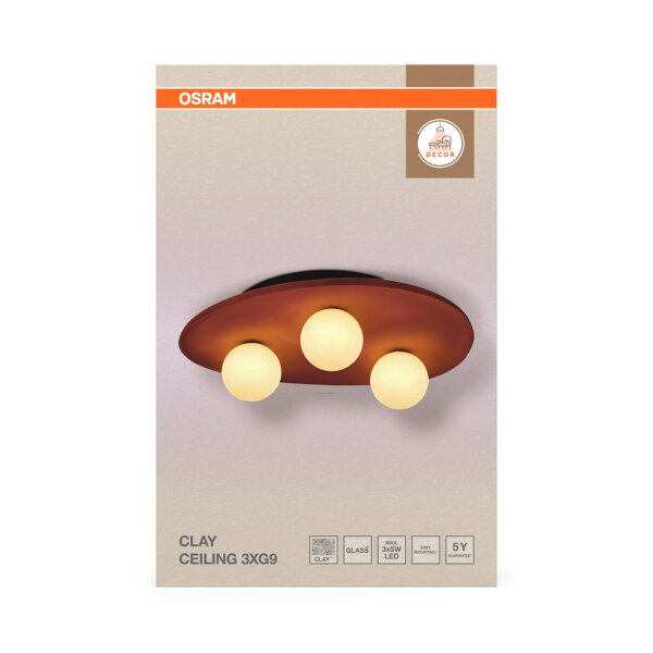 Deckenleuchte 3-flammig Ton Glas G9 Weiß B:50 cm OSRAM