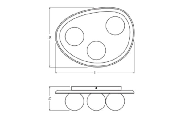 Deckenleuchte 3-flammig Ton Glas G9 Weiß B:50 cm OSRAM