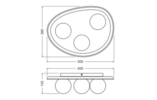 Deckenleuchte 3-flammig Ton Glas G9 Weiß B:50 cm OSRAM