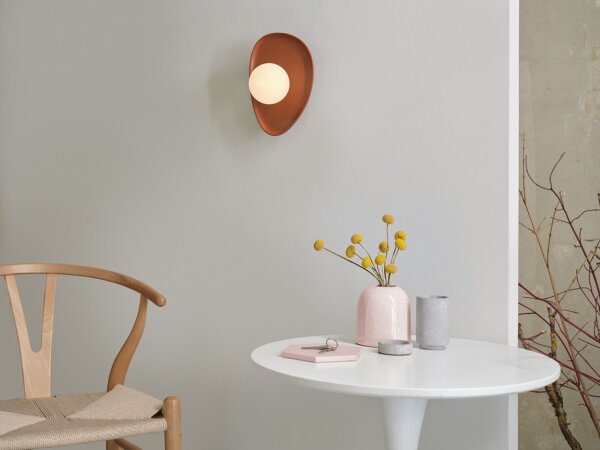 Wandleuchte Ton Glas Kugel G9 Weiß H:26 cm OSRAM