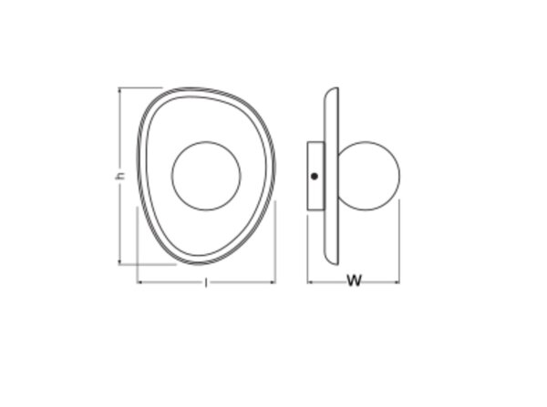 Wandleuchte Ton Glas Kugel G9 Weiß H:26 cm OSRAM