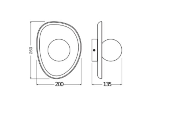 Wandleuchte Ton Glas Kugel G9 Weiß H:26 cm OSRAM