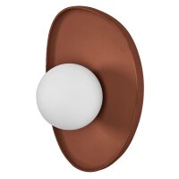 Wandleuchte Ton Glas Kugel G9 Wei&szlig; H:26 cm OSRAM