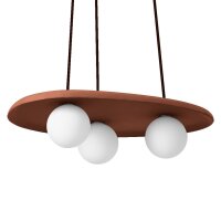 Pendelleuchte 3-flammig Ton Glas G9 Weiß L:50 cm OSRAM